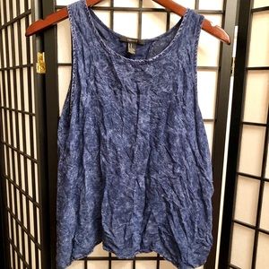 Blue Metal Wash butterfly Back Tank